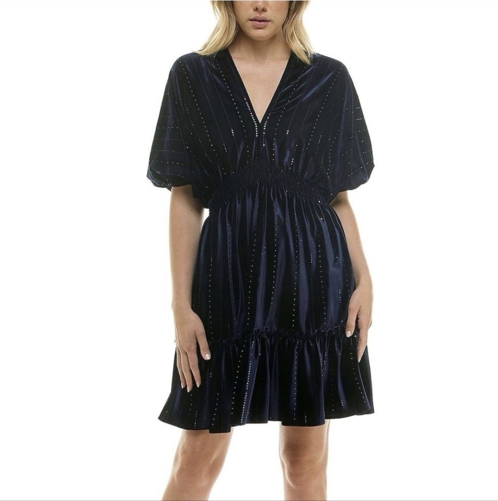 Taylor Navy Mini Dress with Subtle Sparkle